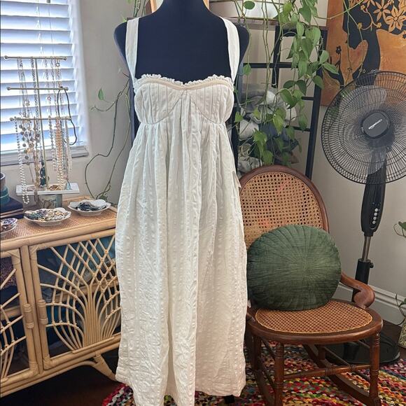 Free People Dresses & Skirts - NWT Free People Free-est Coconut Milk Poppy Boho Hippie Open Back Midi Dress